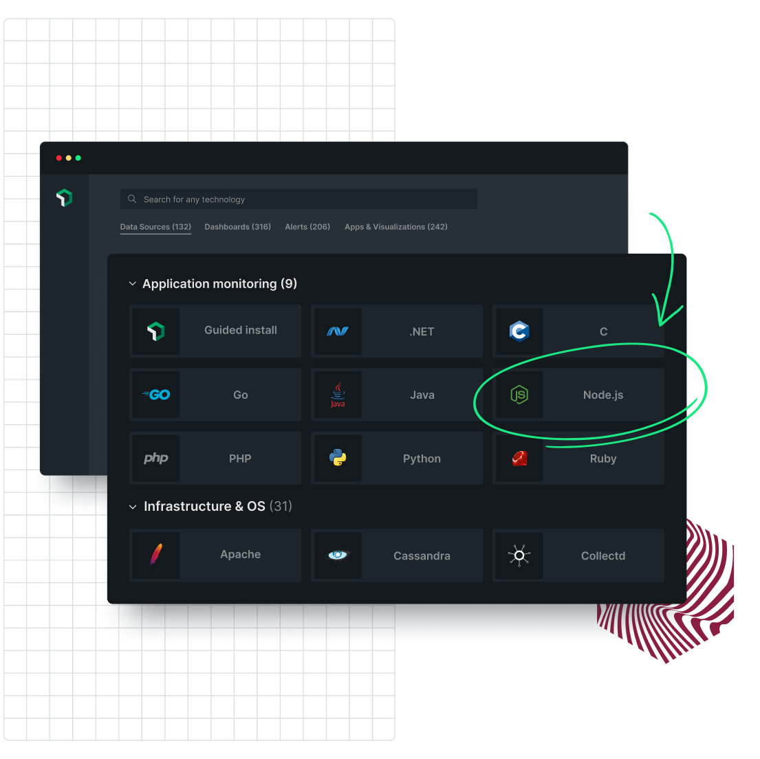 Logos of New Relic's quickstart integrations