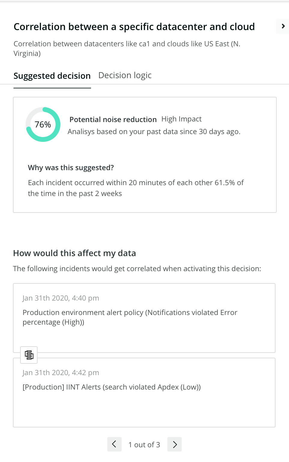 suggested decisions example