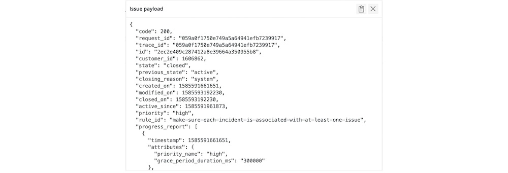 issue payload example