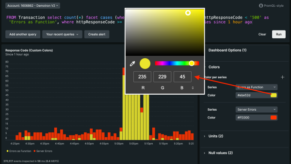 Example of how to select a color in the UI