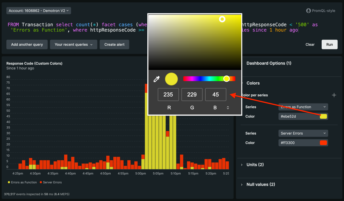 Example of how to select a color in the UI