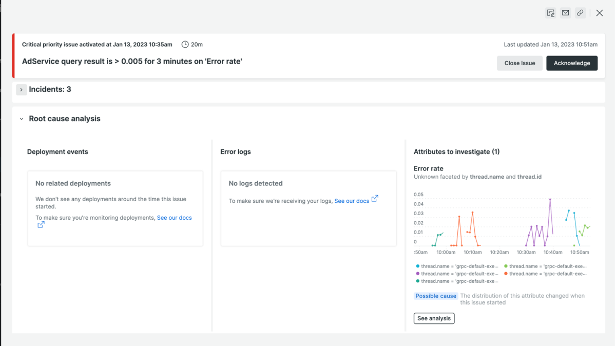 New Relic AIOps product capability screen capture 