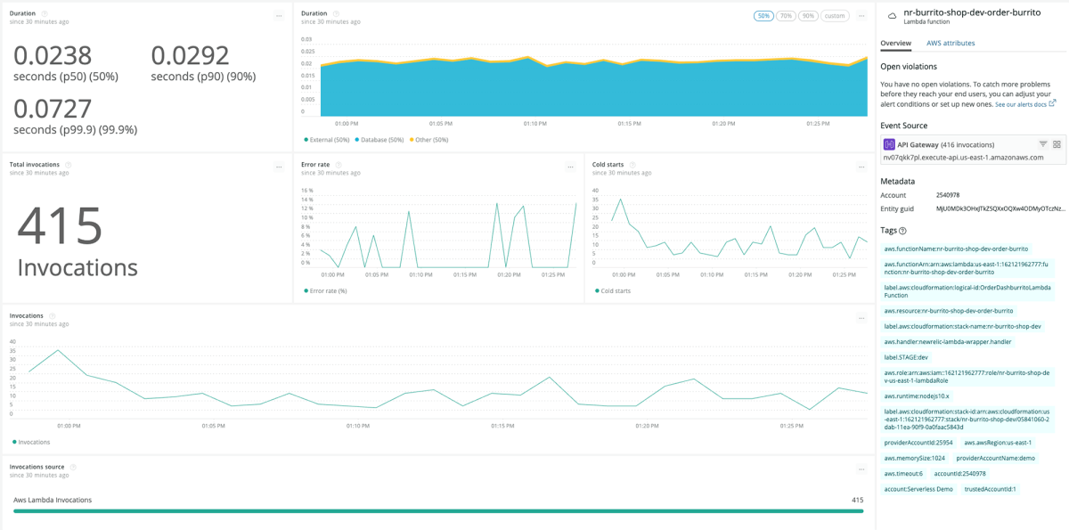 New Relic product screen capture