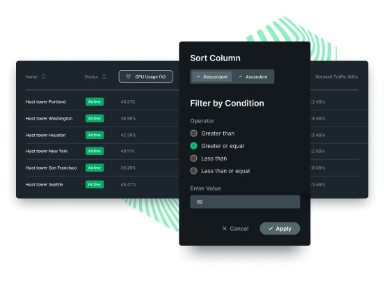 Screen of infrastructure dashboard showing instances that are underutilized